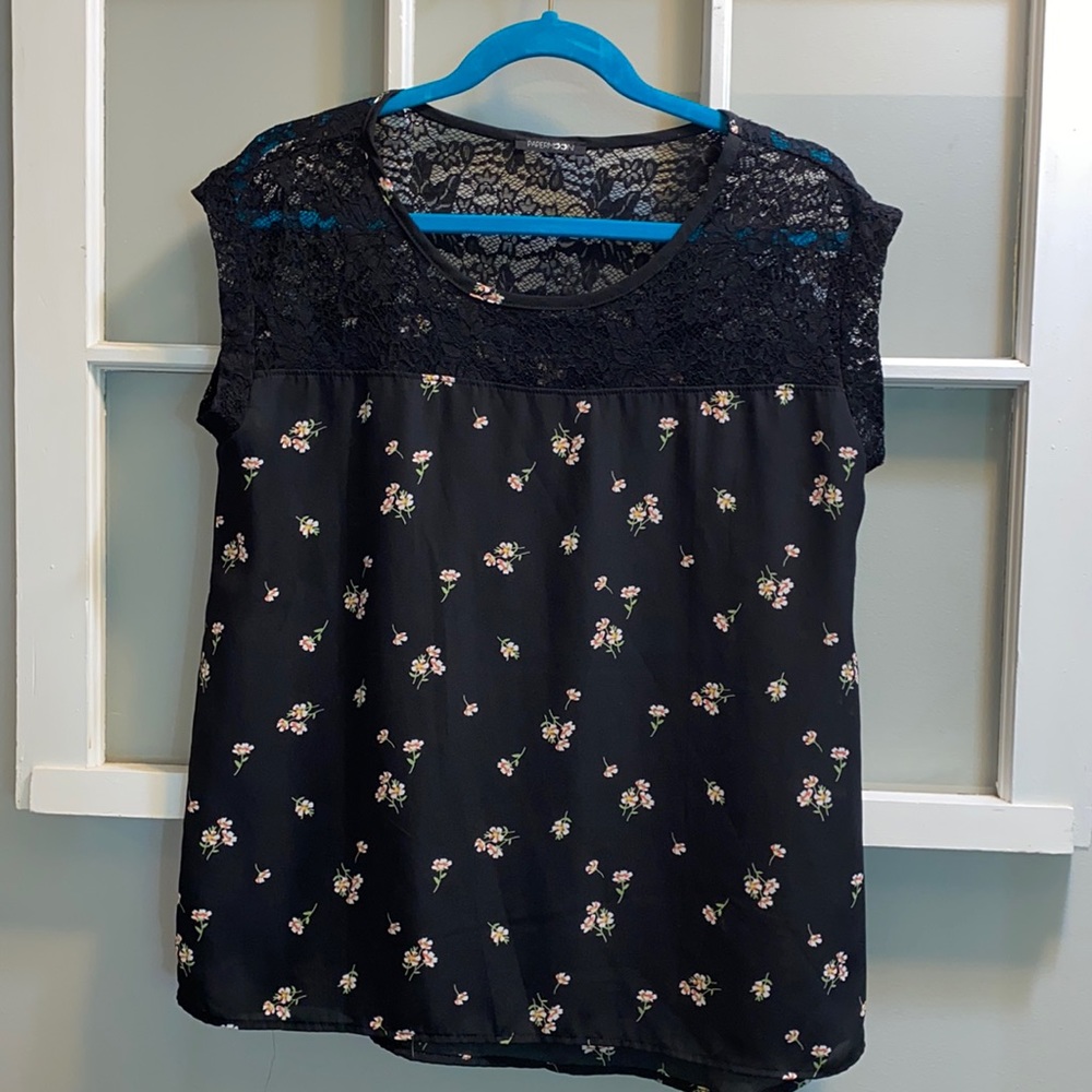 Lace Flower Blouse, silk like Material